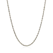 Bids.com 2.0mm 14k White Gold Solid Diamond Cut Rope Chain Necklaces
