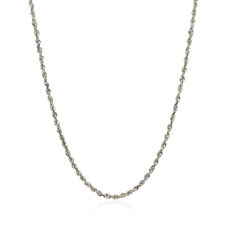 Bids.com 2.0mm 14k White Gold Solid Diamond Cut Rope Chain Necklaces