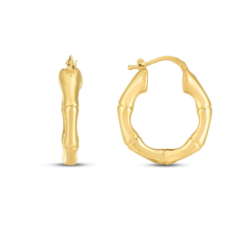 Bids.com 14k Yellow Gold Medium Bamboo Hoop Earrings Earrings