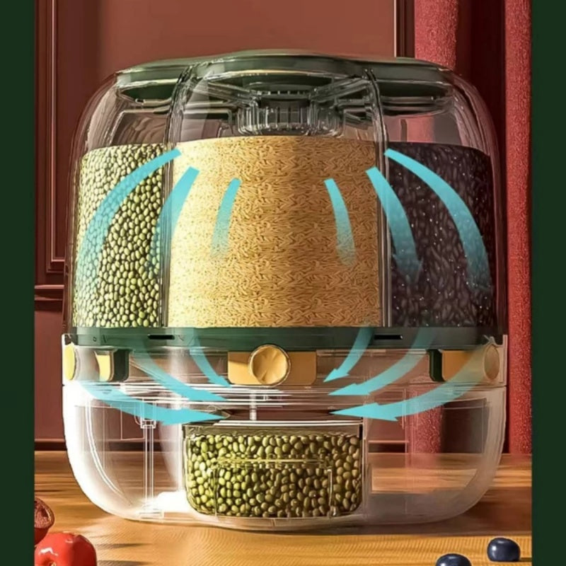 SmartPursue™ 360° Rotating Grain Storage Container Food Storage