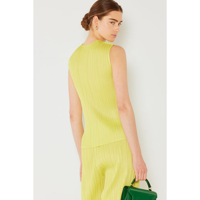 Marina West Swim Pleated Sleeveless Crewneck Tank