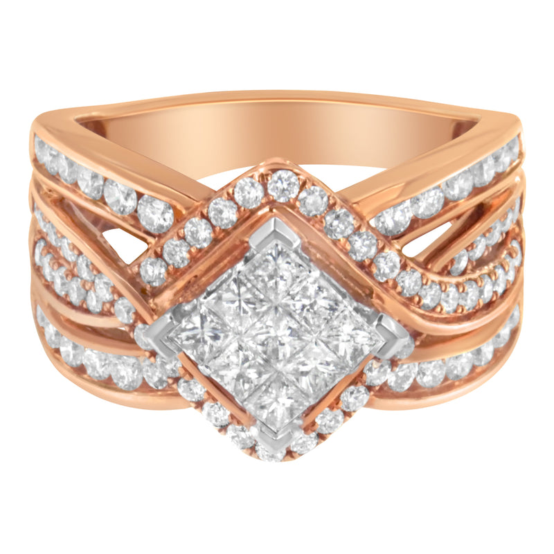 Bids.com Two-Tone 10KT Gold Diamond Bypass Cocktail Ring (1 1/2 cttw, H-I Color, I1-I2 Clarity) Rings