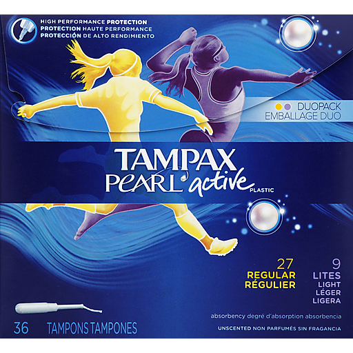 Tampax Tampax Tampons, Plastic, Regular/Light, Unscented, Duo Pack Tampons