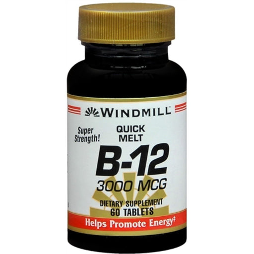 Windmill Windmill® Vitamin B-12 3000 mcg – High Potency Quick Melt Tablets Vitamins & Supplements