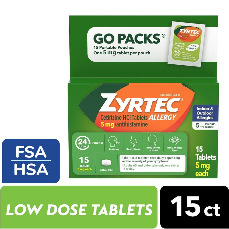 Zyrtec Zyrtec 24 Hour Allergy Relief Tablets, 5 Mg Cetirizine Hcl Medicine & Drugs