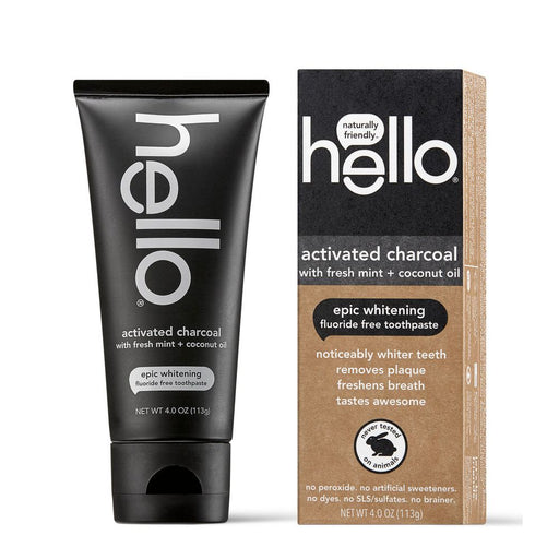 Hello Hello Activated Charcoal Epic Whitening Fluoride Free Toothpaste Fresh Mint Toothpaste