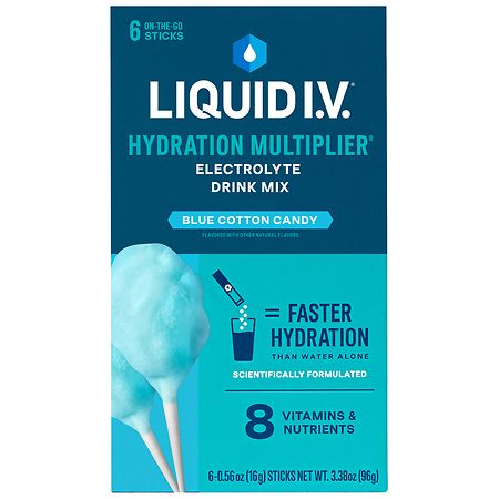Liquid I.V. Liquid I.V. Hydration Multiplier Powdered Electrolyte Drink Mix Blue Cotton Cand Powdered Beverage Mixes