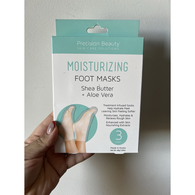 0 Precision Beauty Moisturizing Foot Masks Shea Butter +Aloe Vera 3 Pairs Foot Care