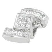 Bids.com 14K White Gold 1 2/5 cttw Princess and Baguette Cut Diamond Zig Zag Pendant Necklace (H-I, SI1-SI2) Necklaces