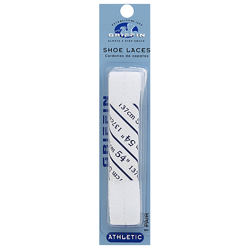 Griffin Griffin Shoe Laces, Sport, White, 54 Inch Shoes Light Slate Gray