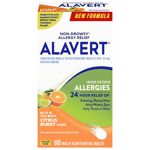 Alavert Alavert Value Size Citrus Burst Flavor Orally Disintegrating Tablets 10 Mg Loratadine Antihistamine Medicine & Drugs