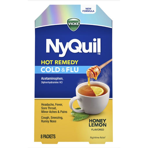 Vicks Vicks NyQuil Cold & Flu Honey Lemon Hot Remedy Nighttime Relief Hot & Cold Therapies