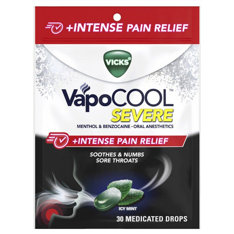 Vicks Vicks® VapoCool™ Severe Medicated Cough Drops – Wintergreen Health & Beauty
