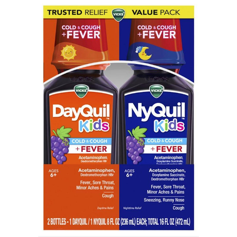 Vicks Vicks DayQuil Kids & NyQuil Kids Cold & Cough + Fever Twin Pack Health & Beauty