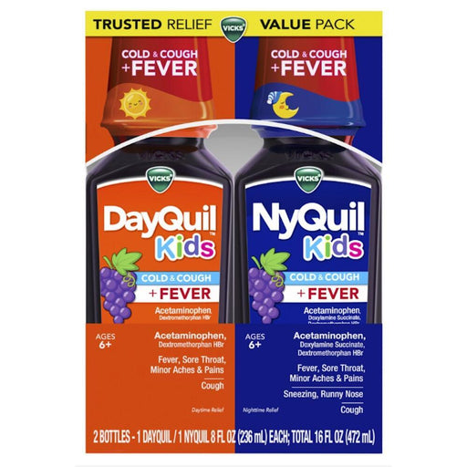 Vicks Vicks DayQuil Kids & NyQuil Kids Cold & Cough + Fever Twin Pack Health & Beauty Chocolate