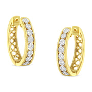 Bids.com 10KT Yellow and White Gold Diamond Hoop Earring (1/2 cttw, J-K Color, I2-I3 Clarity) Earrings