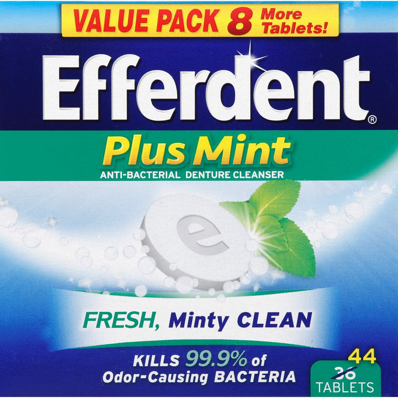Efferdent Efferdent Denture Cleanser, Anti-Bacterial, Tablets, Plus Mint, Value Pack Dentures