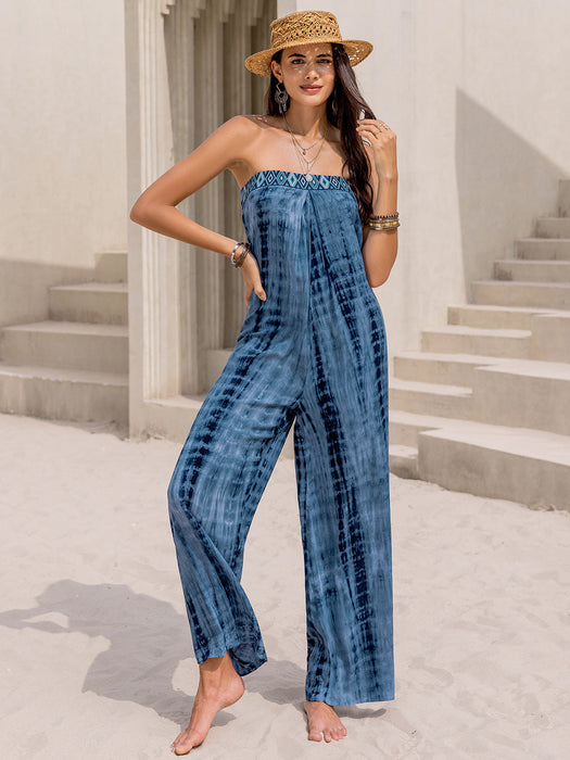 Tied Tube Wide Leg Jumpsuit