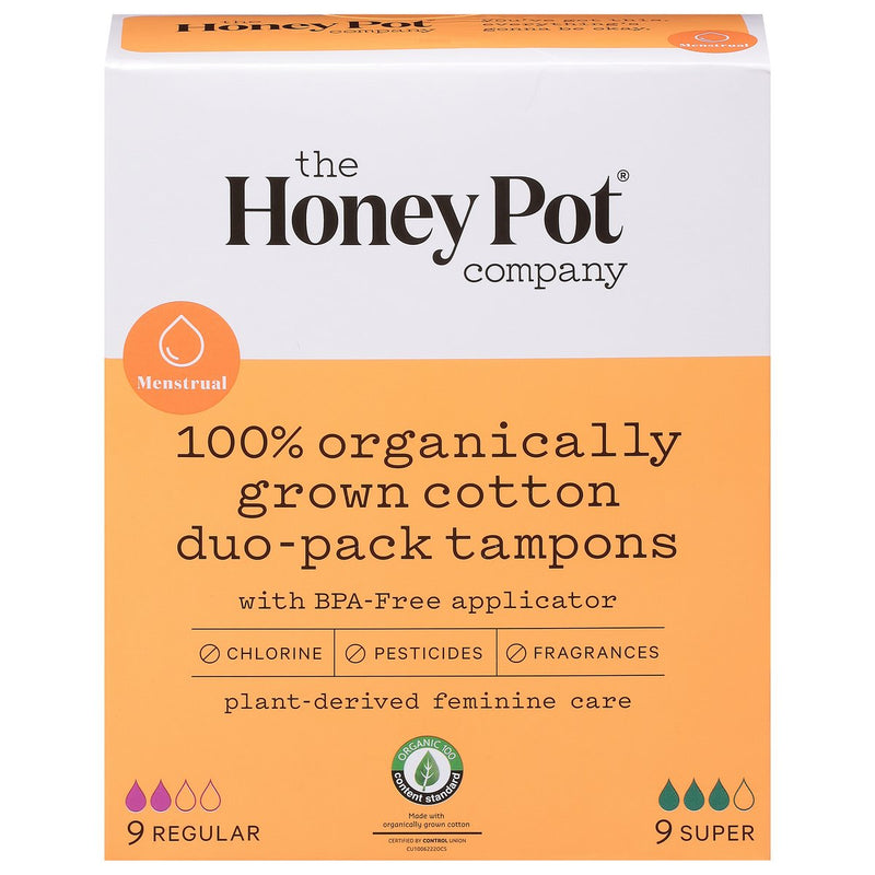 The Honey Pot The Honey Pot Company Tampons, Regular/Super, Duo Pack Tampons