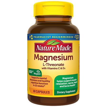 Nature Made Nature Made Magnesium L-Threonate With Vitamin C & D3 Capsules - 60ct Vitamins & Supplements