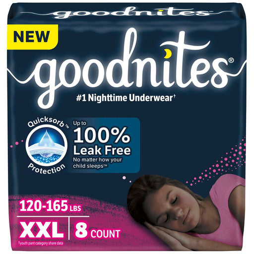 Goodnites Goodnites Girls' Nighttime Underwear, Size XXL (120-165 Lbs) Diapers