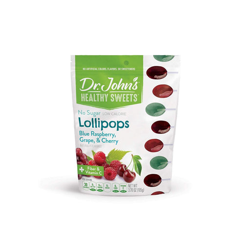 Dr. John's Healthy Sweets Dr. John's Healthy Sweets Sugar Free Lollipops Blue Raspberry 3.7 Oz Candy & Chocolate
