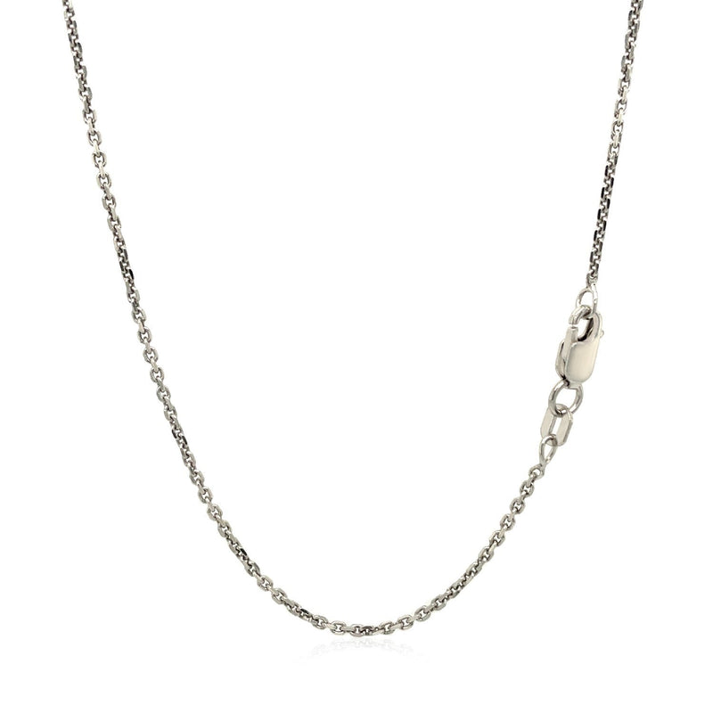 Bids.com 14k White Gold Diamond Cut Cable Link Chain 1.4mm Necklaces