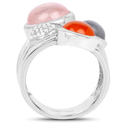 Bids.com 5.96 Carat Genuine Multi Stone .925 Sterling Silver Ring Rings