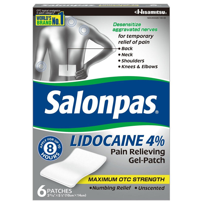 Salonpas Salonpas Lidocaine 4% Pain Relieving Gel Patch - 6ct Medicine & Drugs White Smoke