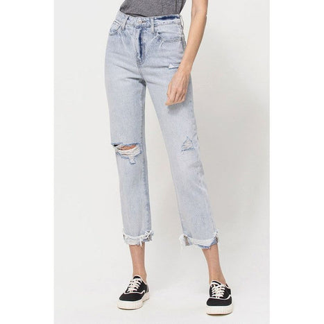 Vervet By Flying Monkey Super High Relaxed Cuffed Straight Jean