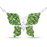 Bids.com 4.88 Carat Genuine Chrome Diopside and White Topaz .925 Sterling Silver Pendant Pendants