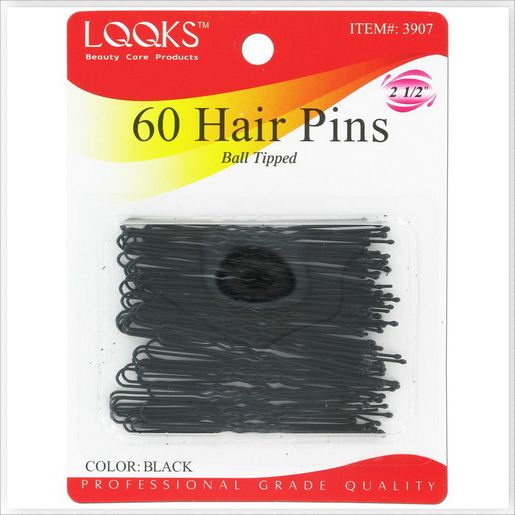 VIP Extensions LQQKS U-Pins, 2 1/2", Black, 60 ct Hair Accessories White Smoke