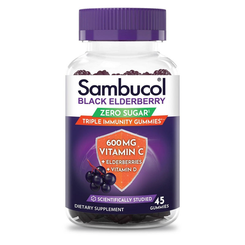 Sambucol Sambucol® Black Elderberry Sugar Free Triple Immunity – Vegan Gummies (45ct) Vitamins & Supplements