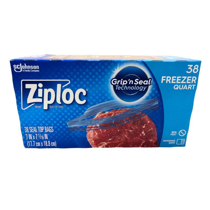 Ziploc Ziploc Freezer Quart 38 Seal Top Bags Food Storage White Smoke