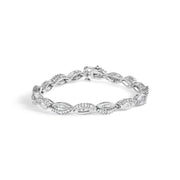 Bids.com 14K White Gold 2.00 Cttw Diamond Swirl and Pear Shape Link Bracelet (I-J Color, I2-I3 Clarity) - 7" Bracelets
