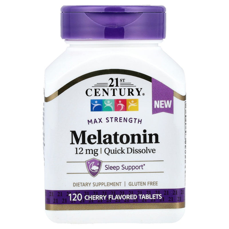 21st Century 21st Century Melatonin, Max Strength, Cherry, 12 Mg, 120 Tablets Vitamins & Supplements