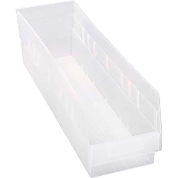Quantum Storage Systems Quantum Storage Systems B2244923 QSB206 Plastic Nesting Shelf Bin - 6.62 X 23.62 X 6 In. - Clear Cabinets & Storage