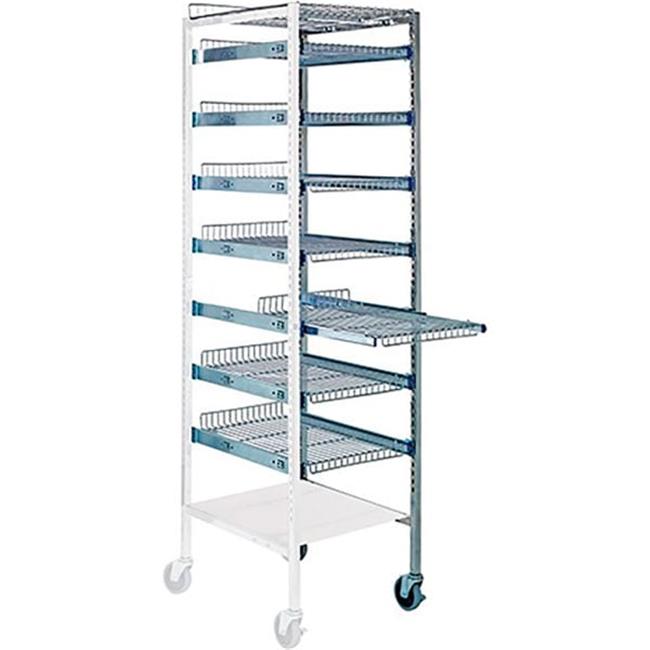 Quantum Storage Systems Quantum Storage Systems B3149420 Partition Store Basket Cart With Add-On Unit & Wire Baskets Chrome - 19.5 X 24 X 75 In Storage & Organization