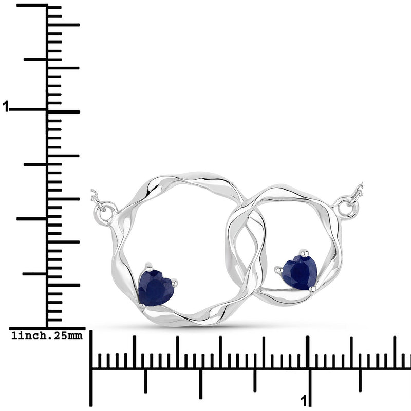 Bids.com 0.70 Carat Genuine Blue Sapphire .925 Sterling Silver Pendant Pendants