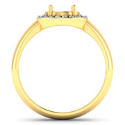 Bids.com 0.22 Carat Genuine White Diamond 14K Yellow Gold Semi Mount Ring - holds 9x7mm Oval Gemstone Rings