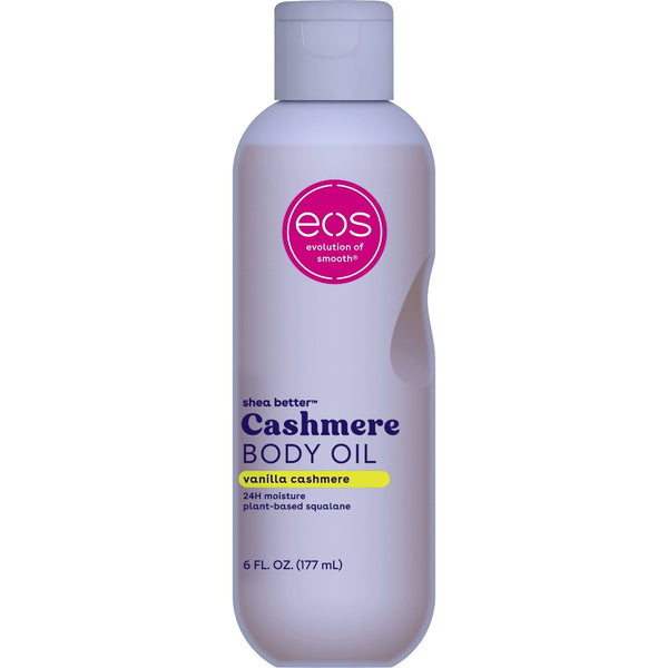 eos eos Shea Better Cashmere Body Oil Vanilla Cashmere, 6 fl oz (177 mL) Body Oil Light Steel Blue