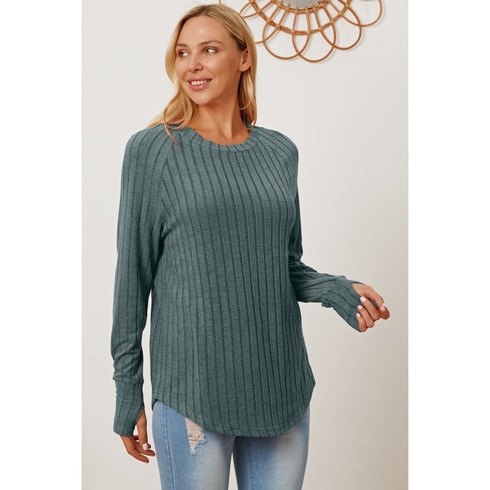 Basic Bae Ribbed Thumbhole Sleeve T-Shirt