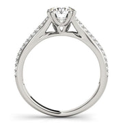 Bids.com 14k White Gold Double Prong Multirow Band Diamond Engagement Ring (1 1/8 cttw) Rings