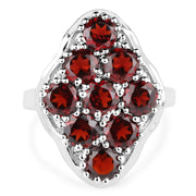 Bids.com 5.22 Carat Genuine  Garnet .925 Sterling Silver Ring Rings