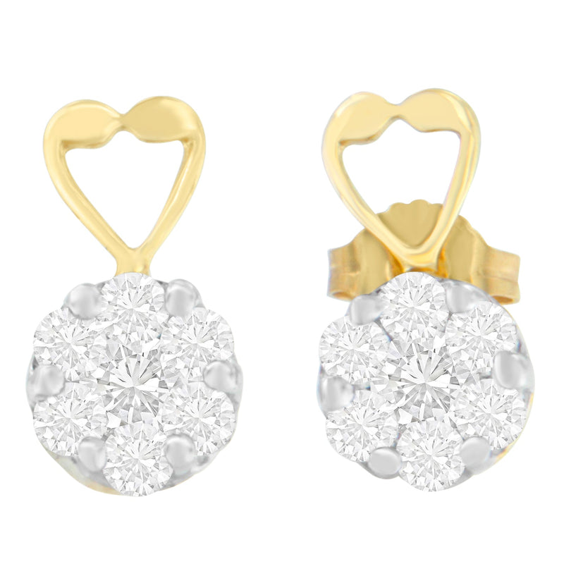 Bids.com 14K Yellow Gold 1ct. TDW Round-cut Diamond Earrings (I-J,SI2-I1) Earrings
