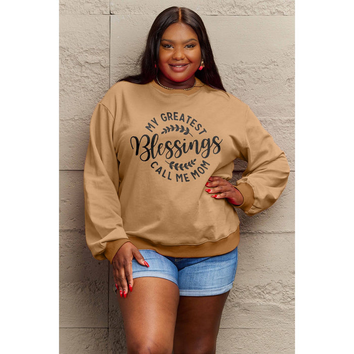 Simply Love MY GREATEST BLESSINGS CALL ME MOM Round Neck Sweatshirt