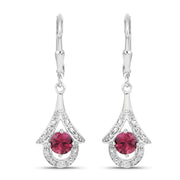 Bids.com 1.20 Carat Genuine Pink Tourmaline .925 Sterling Silver Earrings Earrings