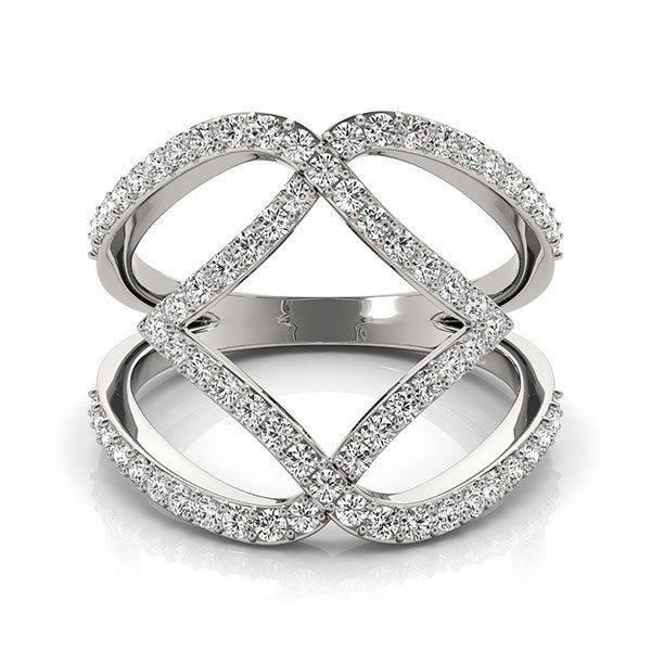 Bids.com 14k White Gold Entwined Design Diamond Dual Band Ring (3/4 cttw) Rings