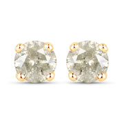 Bids.com 1.16 Carat Genuine LB Diamond 14K Yellow Gold Earrings Earrings