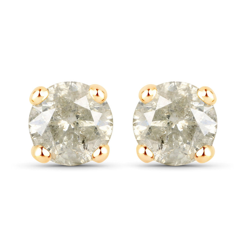 Bids.com 1.16 Carat Genuine LB Diamond 14K Yellow Gold Earrings Earrings